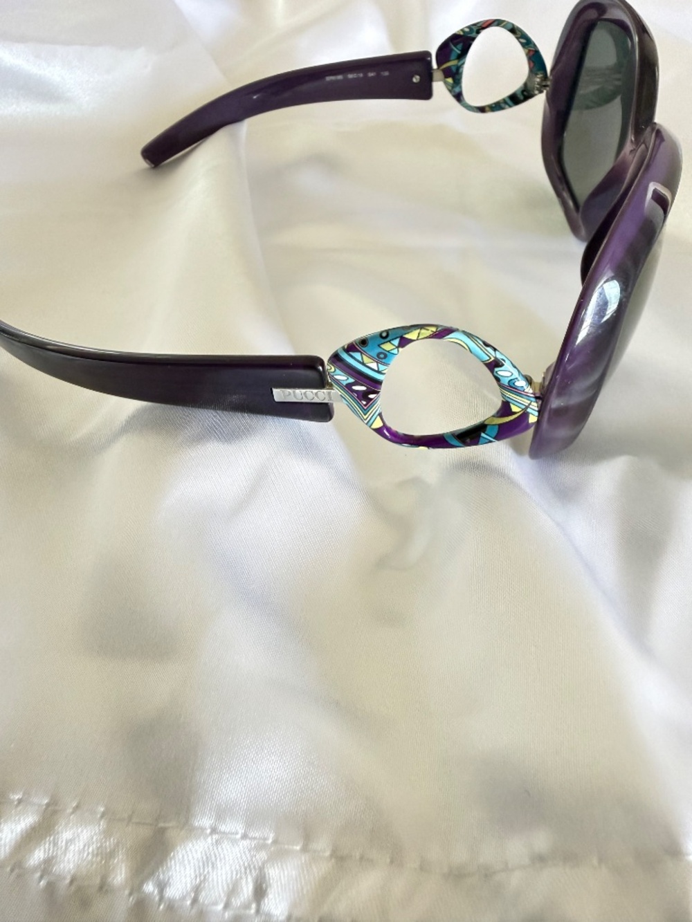 Emilio Pucci Women's Sunglasses Purple FRAMES ONLY Cold Insert Italy EP619S - Picture 5 of 11